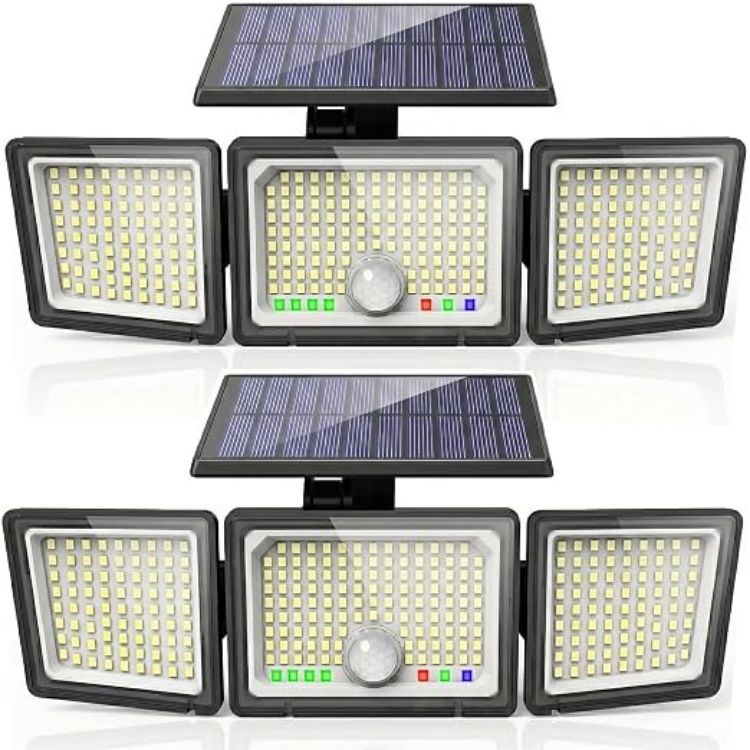 Picture of Solar Lights Outdoor, Upgraded 286 LED Motion Sensor Security Light with 360° Wide Lighting Angle, Easy to Install, IP65 Waterproof Durable Solar Powered Flood Lights for Outside 