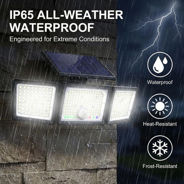 Picture of Solar Lights Outdoor, Upgraded 286 LED Motion Sensor Security Light with 360° Wide Lighting Angle, Easy to Install, IP65 Waterproof Durable Solar Powered Flood Lights for Outside 