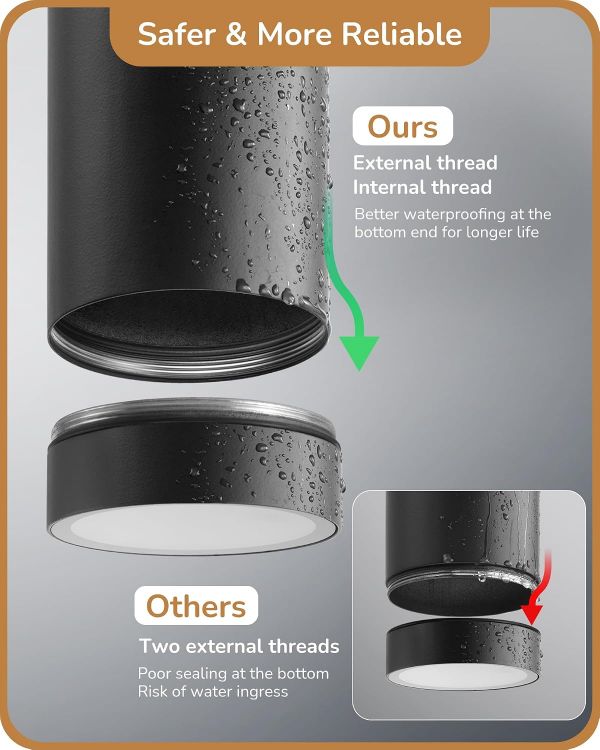 Picture of Dusk to Dawn Outdoor Wall Lights Mains Powered, 2 Pack, Black Modern Porch Light, IP44 Waterprof Aluminum, with Clear Tempered Glass Shade, GU10, for Patio, Terrace, Hallway, Garage