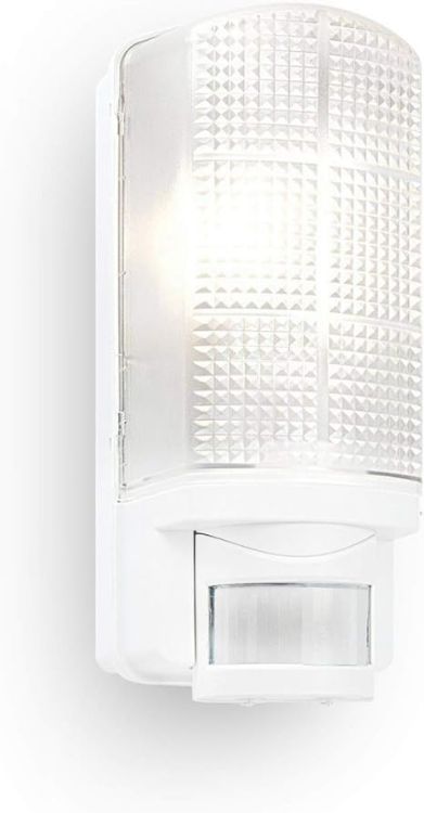 Picture of National Lighting Motion Outdoor Lights Mains Powered - PIR Lights Outdoor - Bulkhead Wall Lights with Motion Sensor - IP44 Rated Security Lights - Black Finish - E27 LED Compatible 