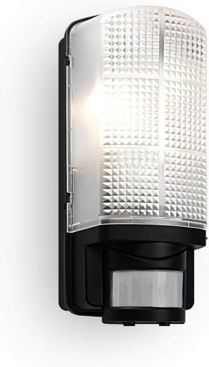 Picture of National Lighting Motion Outdoor Lights Mains Powered - PIR Lights Outdoor - Bulkhead Wall Lights with Motion Sensor - IP44 Rated Security Lights - Black Finish - E27 LED Compatible 