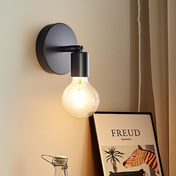 Picture of Wall Sconces 2 Pack, Black Wall Lights Industrial Up and Down, Indoor E27 Metal Vintage Wall Lamp Fixtures for Bedroom, Living Room, Kitchen, Hallway, Restaurant, Bar (Not Included Bulb) 