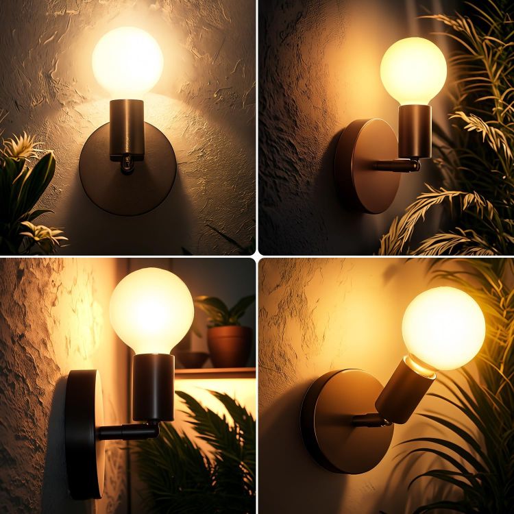 Picture of Wall Sconces 2 Pack, Black Wall Lights Industrial Up and Down, Indoor E27 Metal Vintage Wall Lamp Fixtures for Bedroom, Living Room, Kitchen, Hallway, Restaurant, Bar (Not Included Bulb) 