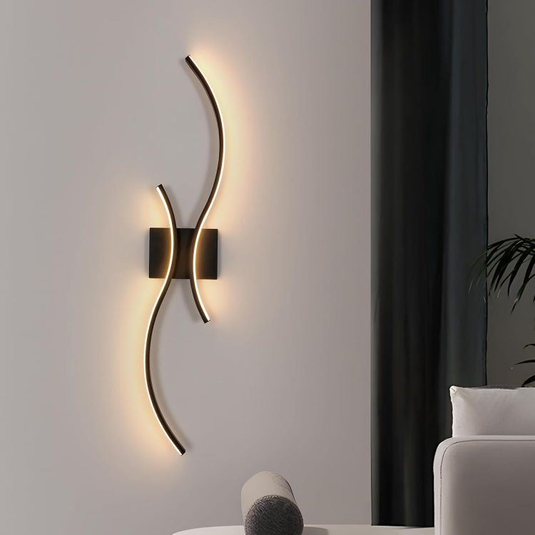 Picture of Modern LED Wall Lights Indoor, 27W LED Wall Light Warm White 3000K  80CM Long Wall Sconce for Bedroom Living Room Dining Room Corridor Hallway (Black)