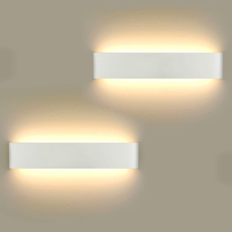 Picture of LED Wall Lights Indoor 40cm,2 Pack 16W Aluminum Wall Lamps 3000K Warm White Modern Style Up and Down Wall Light,Perfect for Bedroom Bathroom Living Room Hallway Kitchen Corridor Stairs (White)