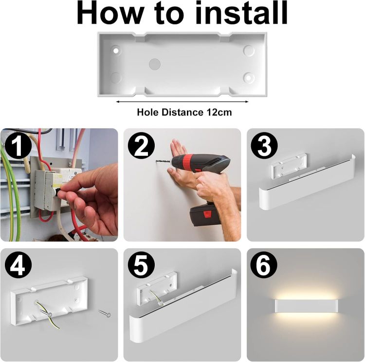 Picture of LED Wall Lights Indoor 40cm,2 Pack 16W Aluminum Wall Lamps 3000K Warm White Modern Style Up and Down Wall Light,Perfect for Bedroom Bathroom Living Room Hallway Kitchen Corridor Stairs (White)
