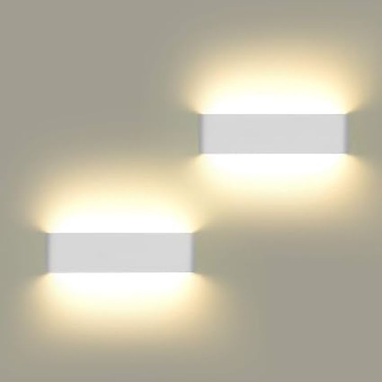 Picture of LED Wall Lights Indoor 40cm,2 Pack 16W Aluminum Wall Lamps 3000K Warm White Modern Style Up and Down Wall Light,Perfect for Bedroom Bathroom Living Room Hallway Kitchen Corridor Stairs (White)