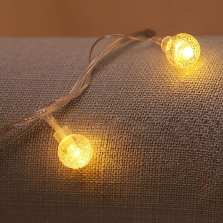 Picture of Globe Fairy Lights, 15M/49ft 100 LED Globe String Lights with Remote - USB or Battery Powered - 8 Modes - Outdoor Indoor String Fairy Lights for Christmas, Balcony, Gazebo, Garden, Camping