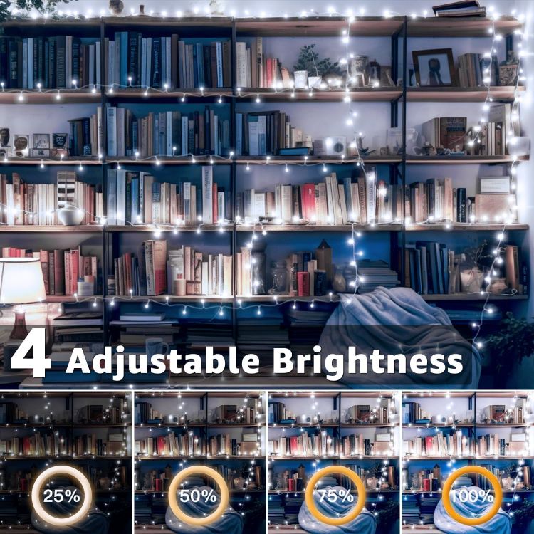 Picture of Fairy Lights Mains Powered 20m 200 LED Outdoor String Plug Remote  Waterproof/Cool White Light/8 Modes/Timer, Bright Lighting Outside Indoor Garden Wedding Christmas Tree Xmas Decorations