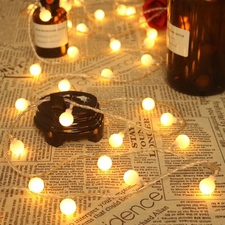 Picture of Globe Fairy Lights, 15M/49ft 100 LED Fairy String Lights with Remote - USB or Battery Powered - 8 Modes - Outdoor Indoor Globe String Lights for Christmas, Bedroom, Garden, Balcony 