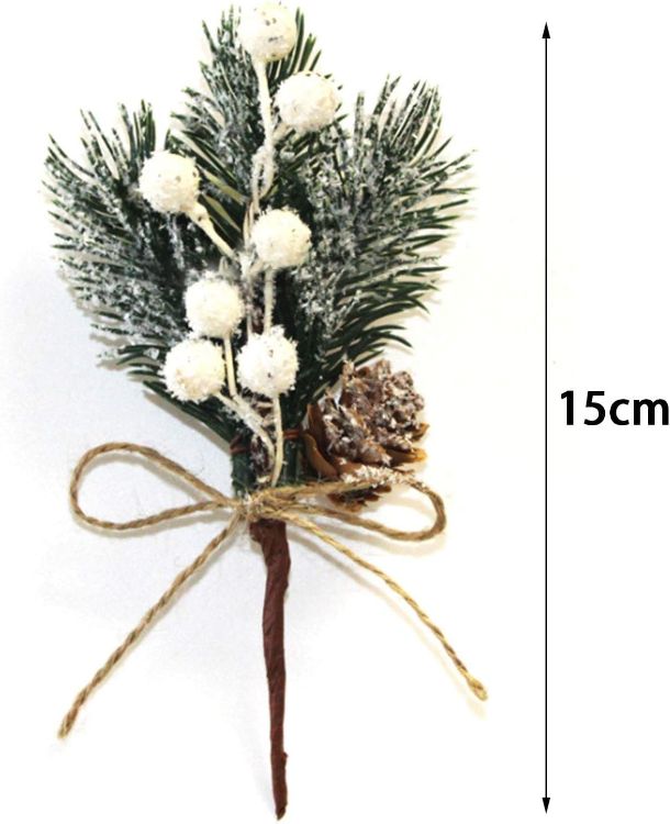 Picture of 10pcs Christmas Artificial Red and White Berries Stems, Berries Picks Berry Branches Xmas Wreath Crafts Wedding Winter Home Decoration