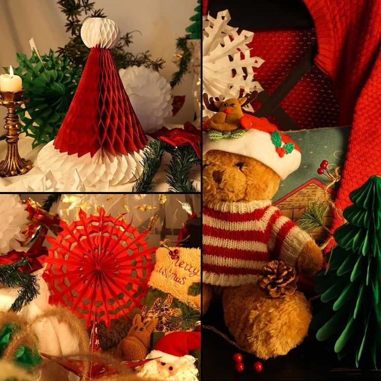Picture of Premium Reusable Christmas Decoration Set - Paper and Ceiling Hanging Decorations for Indoor Xmas Room Decor