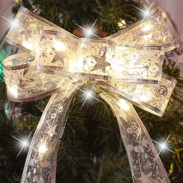 Picture of Christmas Tree Lights, 19ft/6m 60 LED Christmas Tree Ribbon Waterproof Fairy Lights Decorations Curtain Lights Hanging Fairy Lights for Bedroom Wall Garden Patio Decorations 