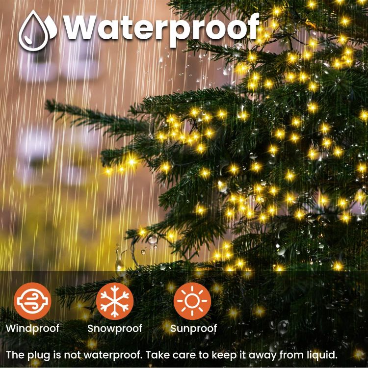 Picture of Christmas Tree Net Lights - 6.6FT x 16Line 400LEDs, Waterproof, Plug-In, 8 Modes Warm White for Indoor and Outdoor Use
