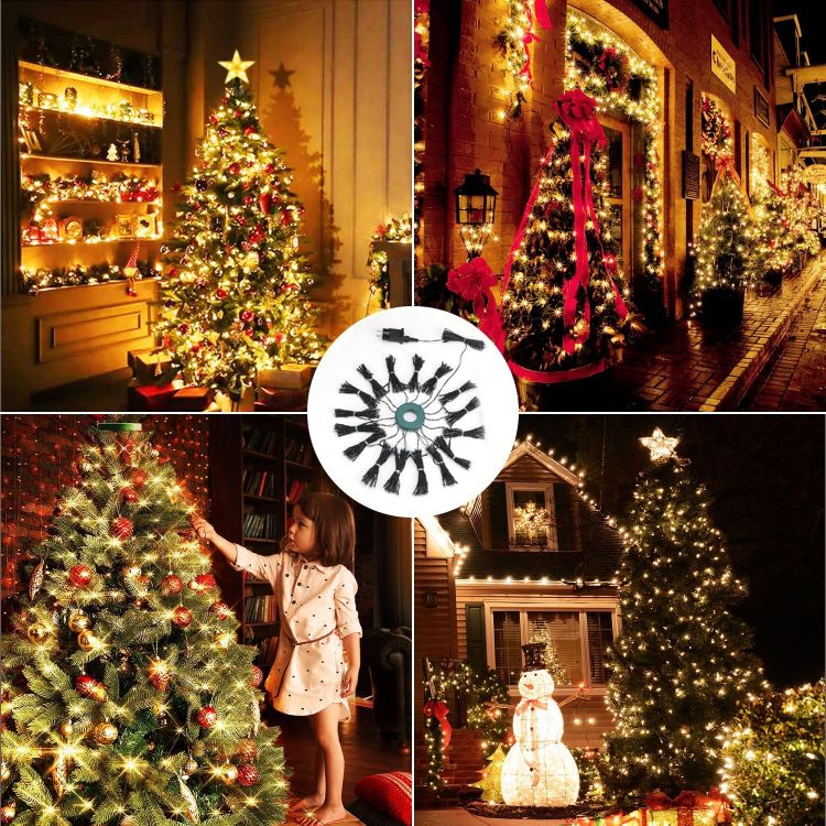 Picture of Christmas Tree Net Lights - 6.6FT x 16Line 400LEDs, Waterproof, Plug-In, 8 Modes Warm White for Indoor and Outdoor Use