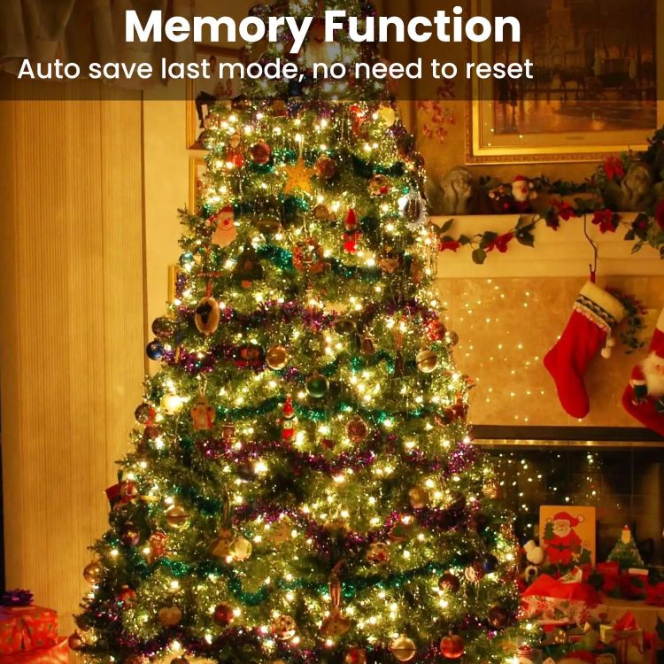 Picture of Christmas Tree Net Lights - 6.6FT x 16Line 400LEDs, Waterproof, Plug-In, 8 Modes Warm White for Indoor and Outdoor Use