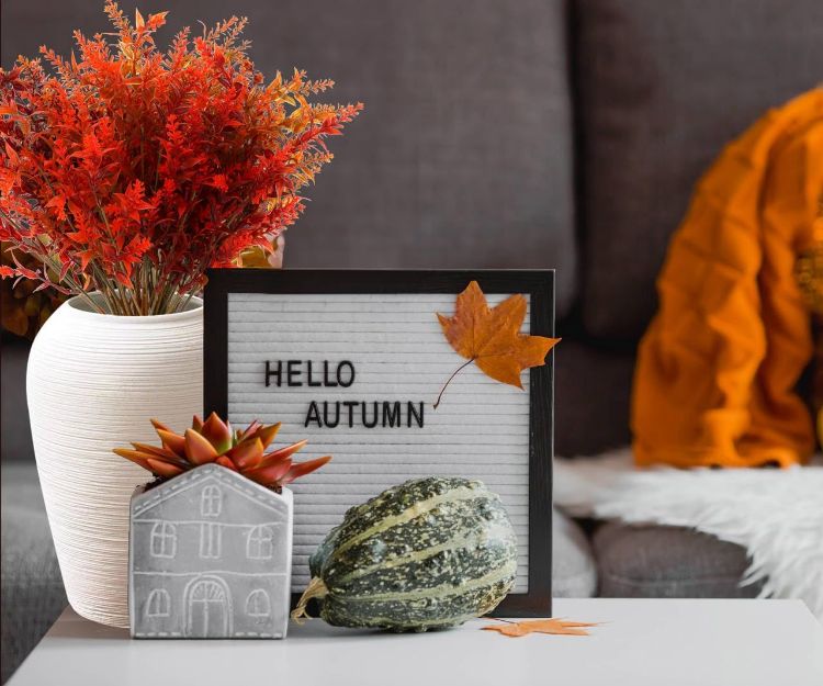 Picture of 12 Bundles Artificial Fall Flowers No Fade Faux Autumn Plants,Fake Indoor Outdoor Greenery for Thanksgiving Christmas Wedding Party Home Garden Décor (Autumn)