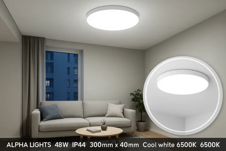 Picture of 48W Round LED Ceiling Light – Flush Mount Design – Warm white – Energy-Efficient Modern Ceiling Light for Homes, Kitchens, Bedrooms & UK Spaces