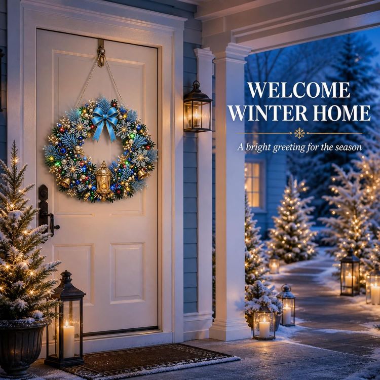 Picture of Christmas Pearl Diamond Art Hanging Ornament Kit with Colored Lights Lighted Christmas Pearl Diamond Arts Window Sun Catchers, Santa Pearls Bead Painting Kit for Home Wall Christmas Tree Decor