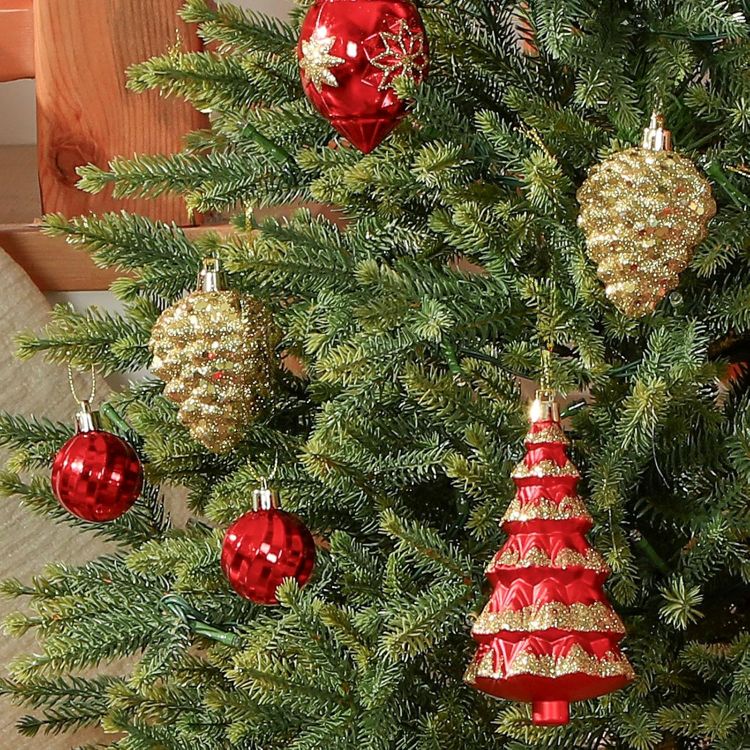 Picture of 3ft PE Pre-Lit Artificial Christmas Tree with Multi-Color lights Natural Bushy PE Branch Tips, 90 Premium LED Lights, 17 Lighting Modes, Perfect for Indoor Christmas Decorations