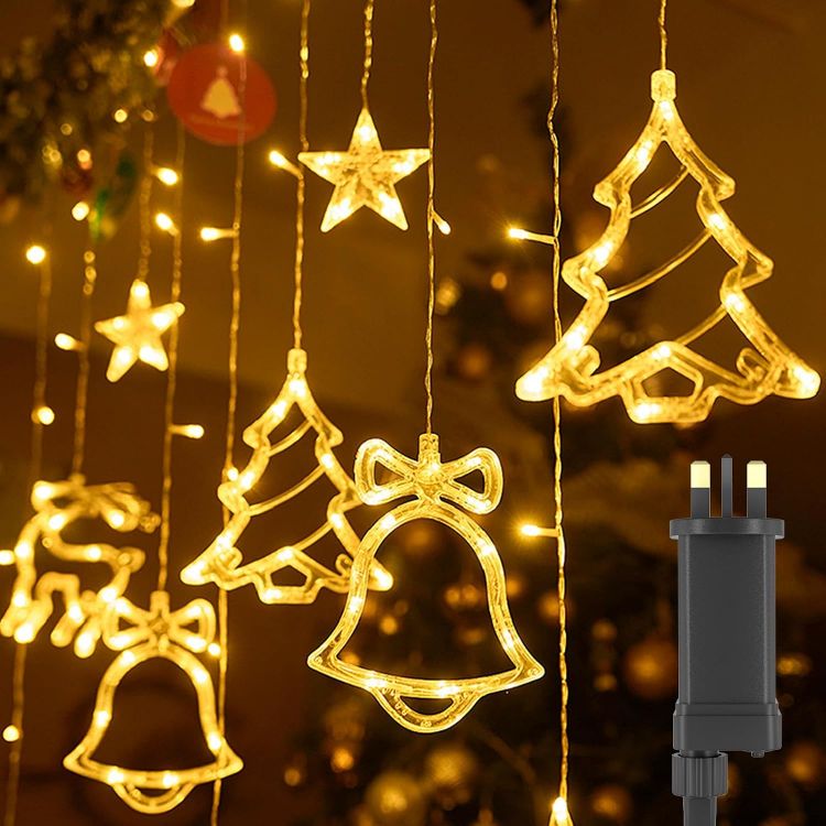 Picture of Fairy Lights with Christmas Pattern 8 Modes 138 LED 1 Pack Indoor Outdoor Christmas Lighting for Home Party