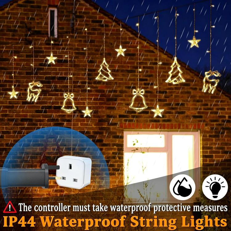 Picture of Fairy Lights with Christmas Pattern 8 Modes 138 LED 1 Pack Indoor Outdoor Christmas Lighting for Home Party