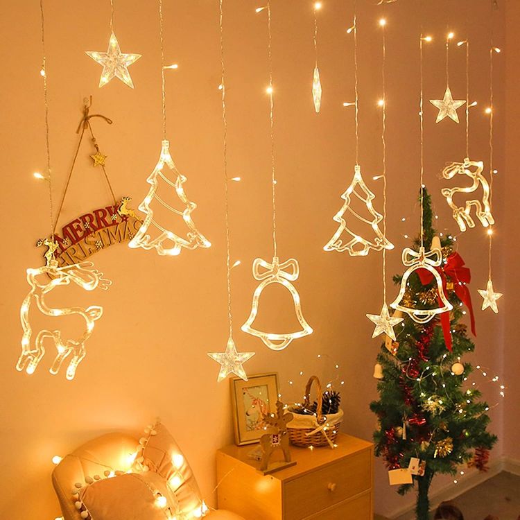 Picture of Fairy Lights with Christmas Pattern 8 Modes 138 LED 1 Pack Indoor Outdoor Christmas Lighting for Home Party