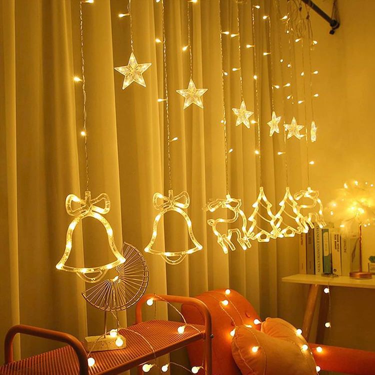 Picture of Fairy Lights with Christmas Pattern 8 Modes 138 LED 1 Pack Indoor Outdoor Christmas Lighting for Home Party
