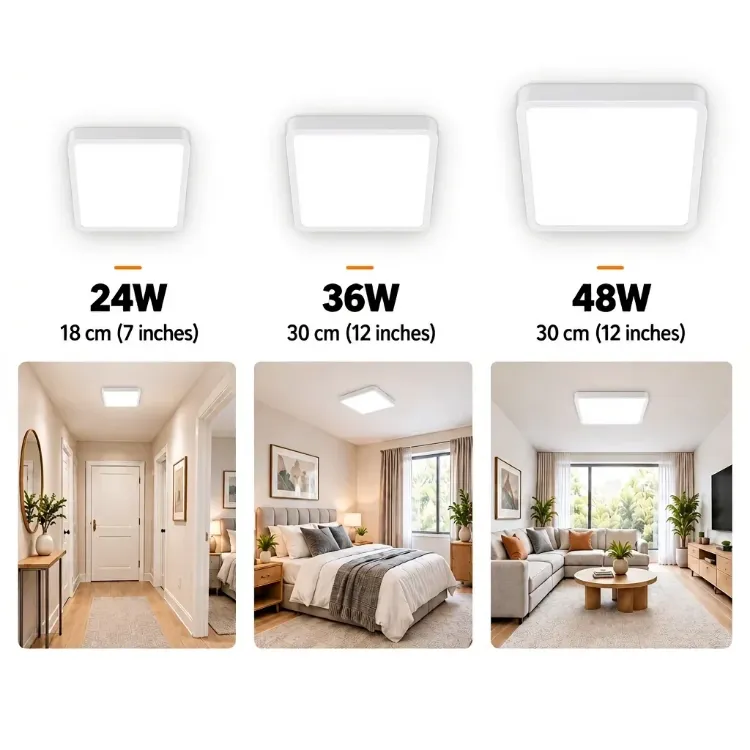Picture of 48W LED Square Ceiling Light 30x30cm White Flush Mount - Give a New Look To Your Room - Make a Dull Room Feel Fresh