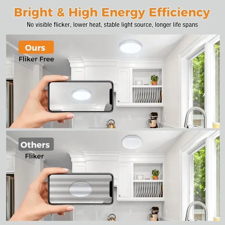 Picture of 48W Round LED Ceiling Light – Flush Mount Modern Ceiling Lamp for Bedrooms, Living Rooms, Kitchens & Hallways - A warmer way to light the rooms you actually relax in