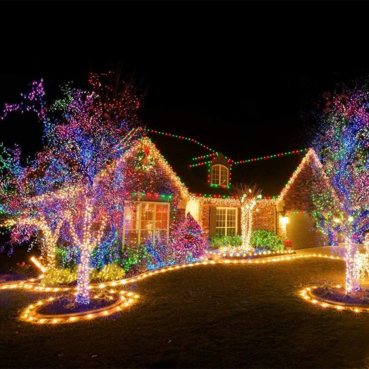 Picture of Solar Icicle Lights, Warm White LED Icicle Lights for Outdoor Christmas Decorations, Holiday Display String Lights Christmas Window Desk House Porch Garden Yard Decor (4M/30 Drops/160 LED)