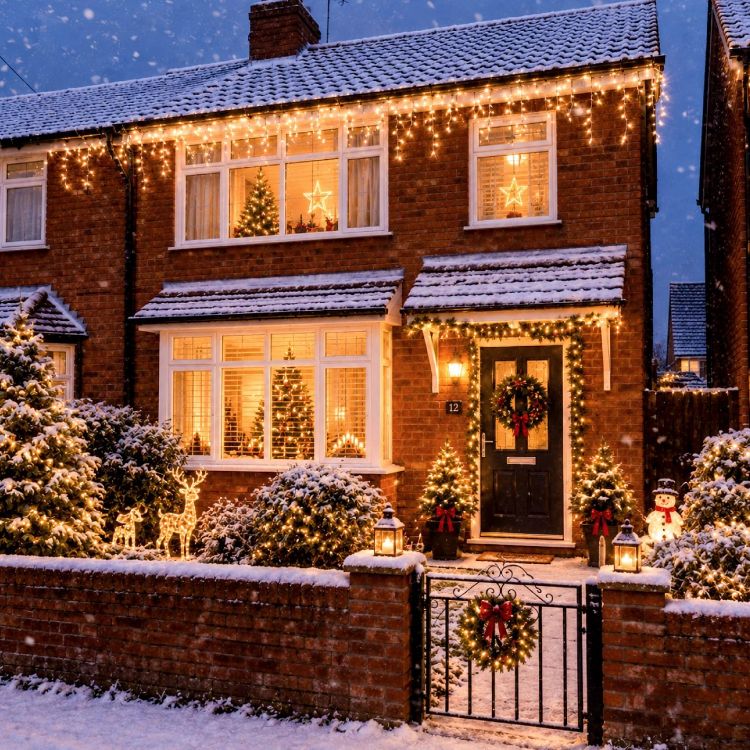 Picture of The Christmas Workshop Warm White Icicle LED Christmas Lights/Mains Powered with 8 Functions/Indoor or Outdoor Fairy Lights for Home, Weddings and Gardens (240)