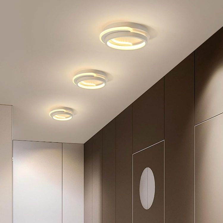 Picture of  Modern Round Aluminum Ceiling Light 3-Color Dimming Led Small Ceiling Lamp Close To Ceiling Light Fixtures for Aisle Dining Room Bedroom Kitchen Cloakroom Hallway Porch 