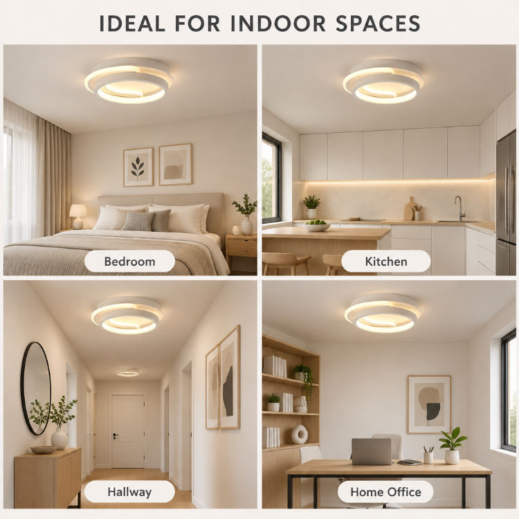 Picture of  Modern Round Aluminum Ceiling Light 3-Color Dimming Led Small Ceiling Lamp Close To Ceiling Light Fixtures for Aisle Dining Room Bedroom Kitchen Cloakroom Hallway Porch 