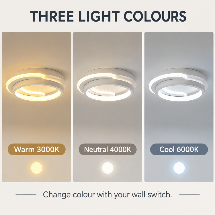 Picture of  Modern Round Aluminum Ceiling Light 3-Color Dimming Led Small Ceiling Lamp Close To Ceiling Light Fixtures for Aisle Dining Room Bedroom Kitchen Cloakroom Hallway Porch 